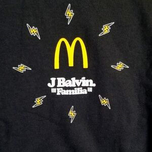 McDonald's J Balvin Black T-Shirt in size men’s 2X.